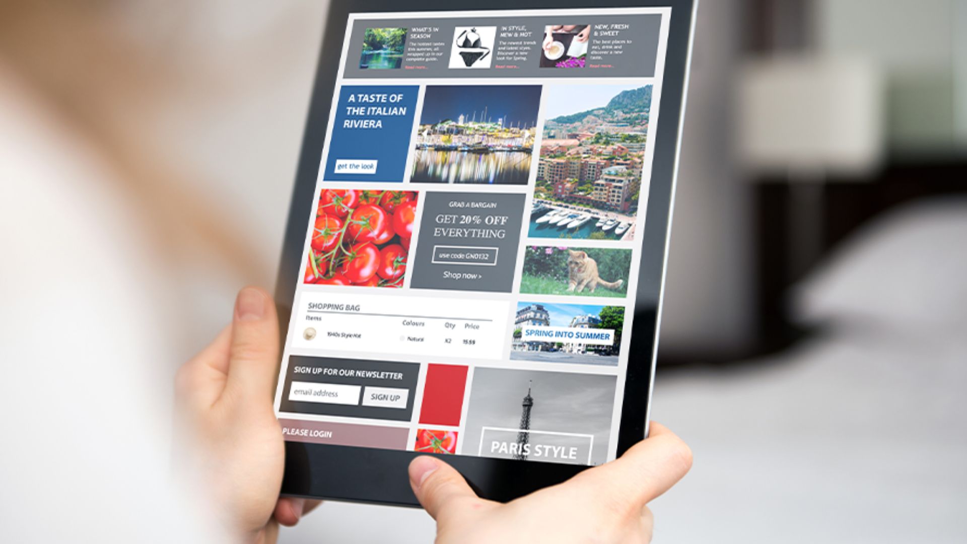 Strategia digital e web marketing su tablet